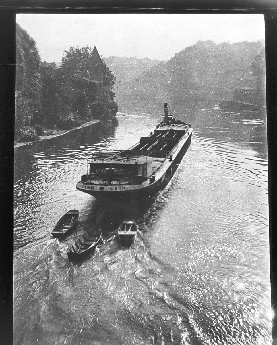 Photographie ancienne: Antiguo negativo de fotograf&iacute;a. Barco. Antigua.