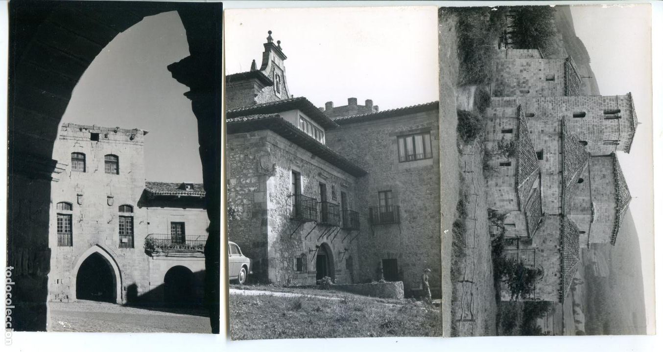 Antique Photography: Cantabria. Tres fotos de monumentos en papel Negtor, Santillana Casta&ntilde;eda y otra