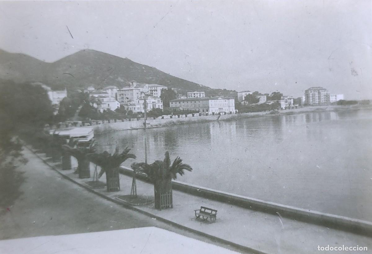 Antique Photography: Antiguo positivo de fotograf&iacute;a. Cristal. Puerto, barco. Antigua.
