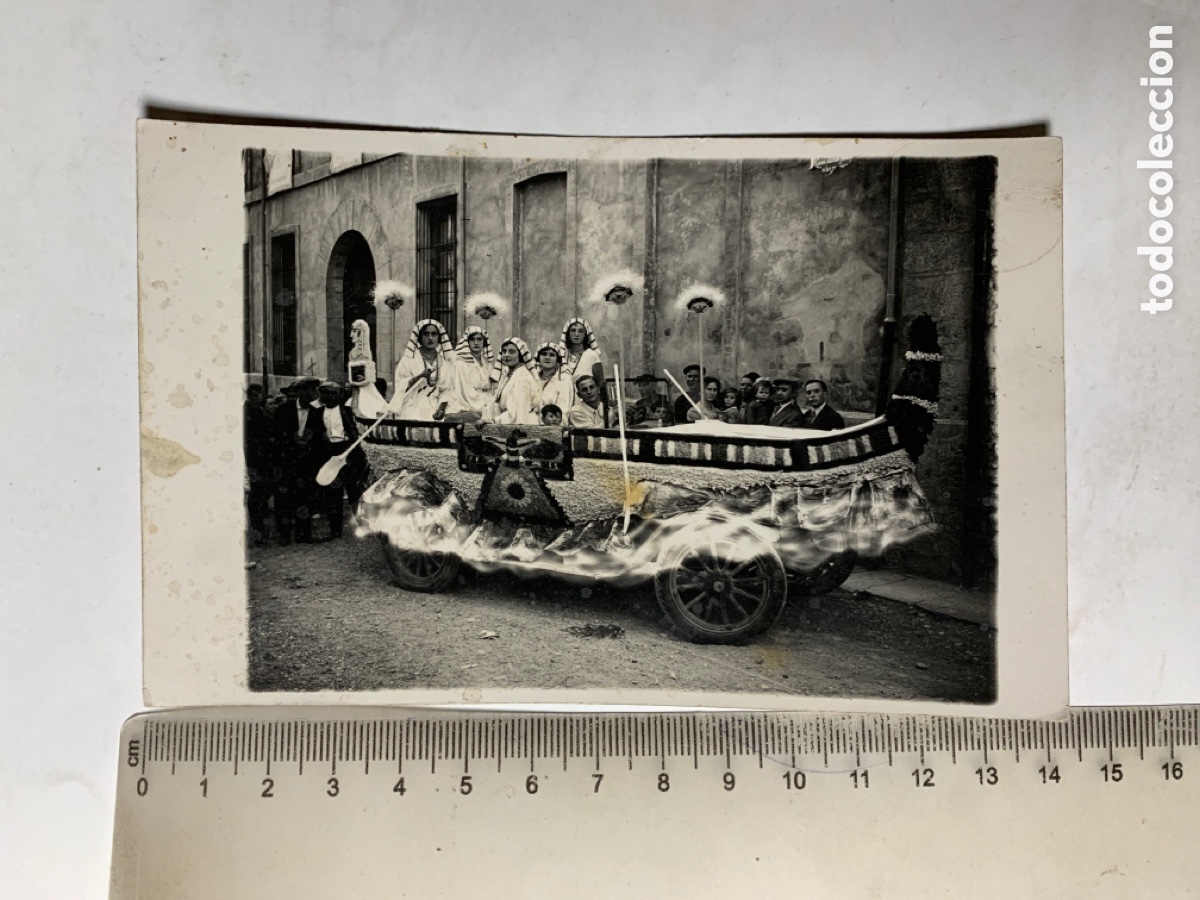 Fotograf&iacute;a antigua: FOTO. CARROZA. EGIPCIAS EN LA BARCA DEL NILO. FIESTAS LOCALIDAD?. FOT&Oacute;GRAFO?.