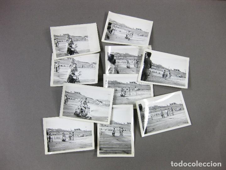 Fotograf&iacute;a antigua: LOTE DE FOTOGRAF&Iacute;AS DE LA CARRERA DE ANILLAS CON MOTOCICLETA EN GUADIARO. CADIZ
