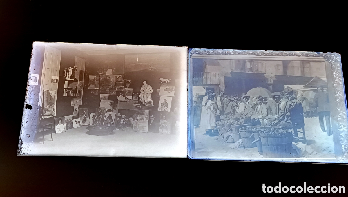 Fotograf&iacute;a antigua: 2 Placas cristal Negativos del pintor Ramon Borrell i Pla 1876-1963