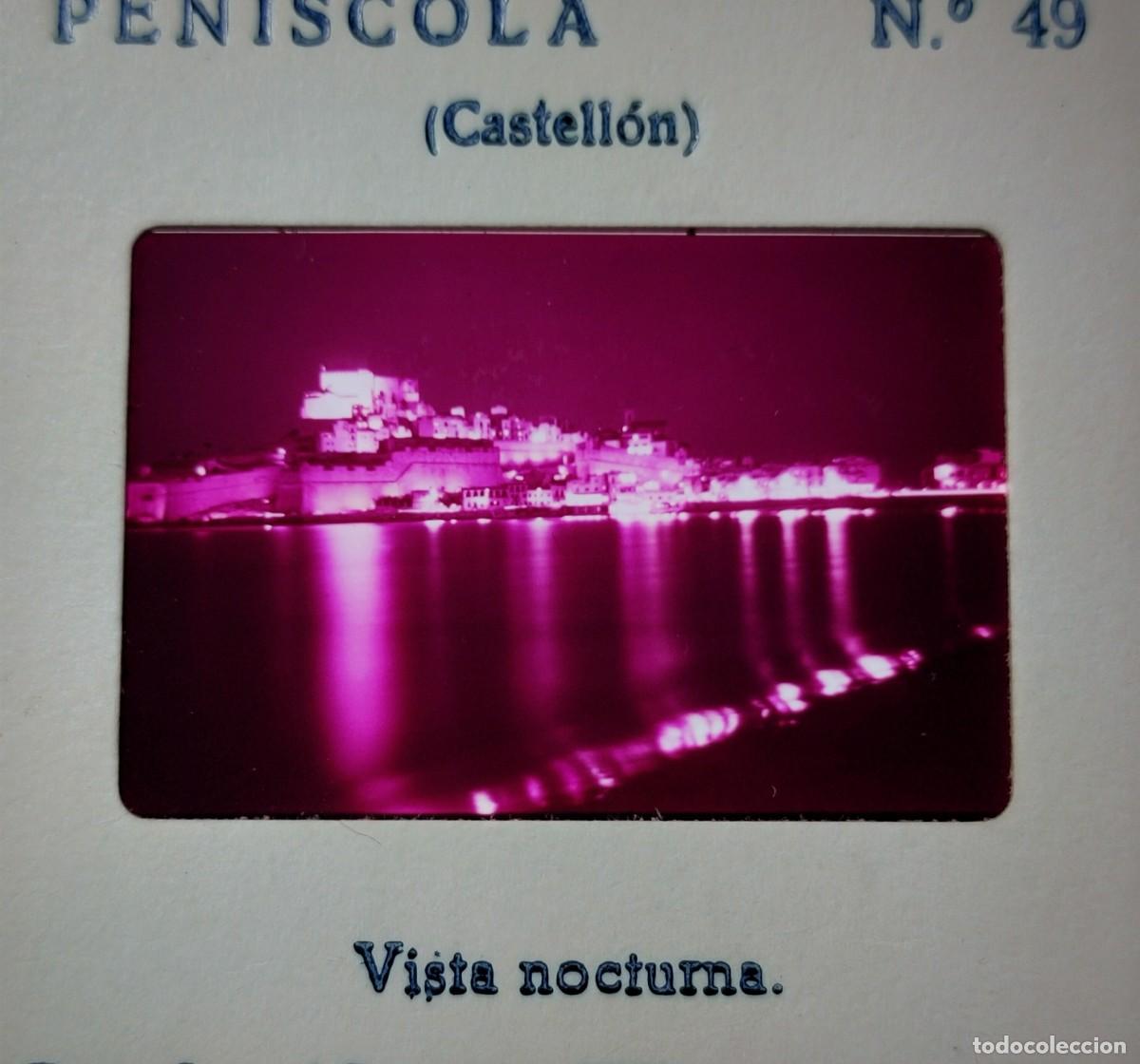 Alte Fotografie: Antigua fotograf&iacute;a en diapositiva. Pe&ntilde;&iacute;scola. Castell&oacute;n. A&ntilde;os 60