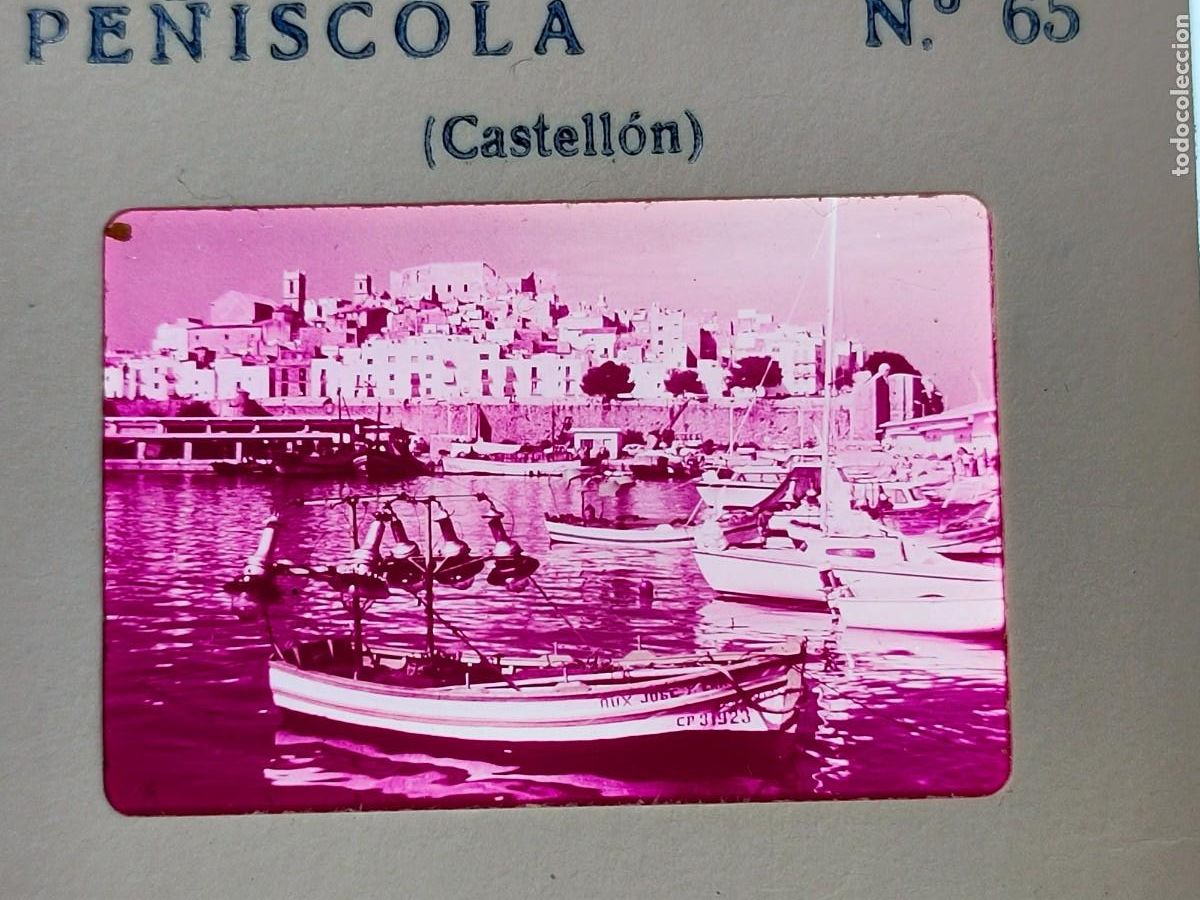 Fotograf&iacute;a antigua: Antigua fotograf&iacute;a en diapositiva. Pe&ntilde;&iacute;scola. Castell&oacute;n. A&ntilde;os 60