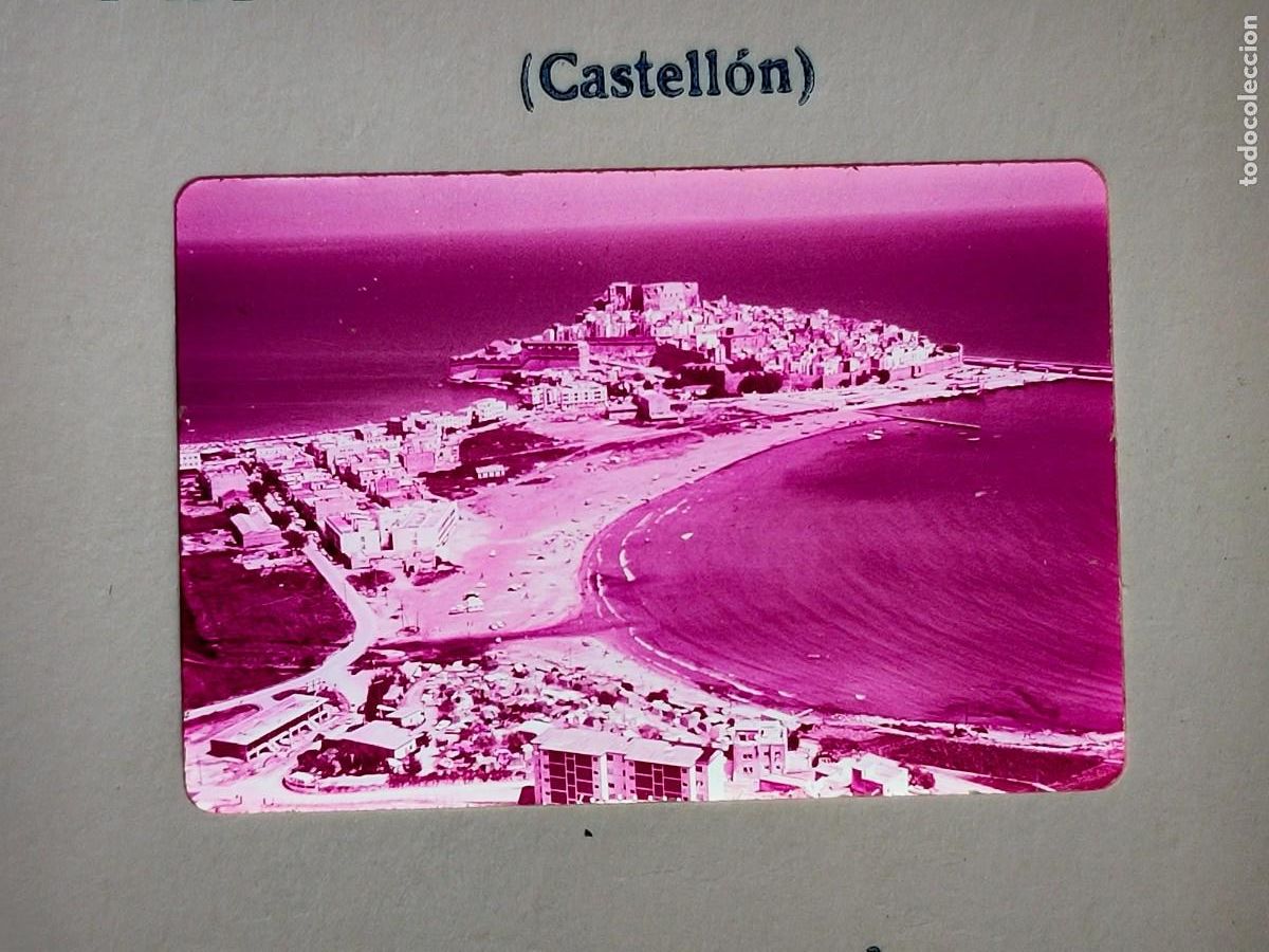 Fotograf&iacute;a antigua: Antigua fotograf&iacute;a en diapositiva. Pe&ntilde;&iacute;scola. Castell&oacute;n. A&ntilde;os 60