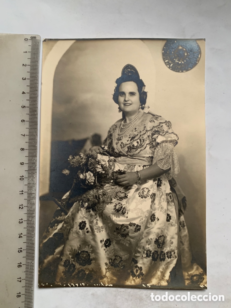 Fotograf&iacute;a antigua: FOTO. MUJER VALENCIANA. CON TRAJE DE FALLERA. FOTOGRAFO?.