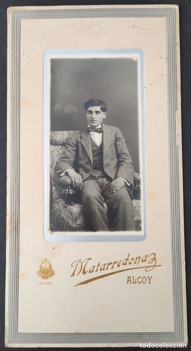 Antique Photography: ALCOY FOTOGRAFO MATARREDONA CARTON DURO TAMA&Ntilde;O 27 X 14 CM
