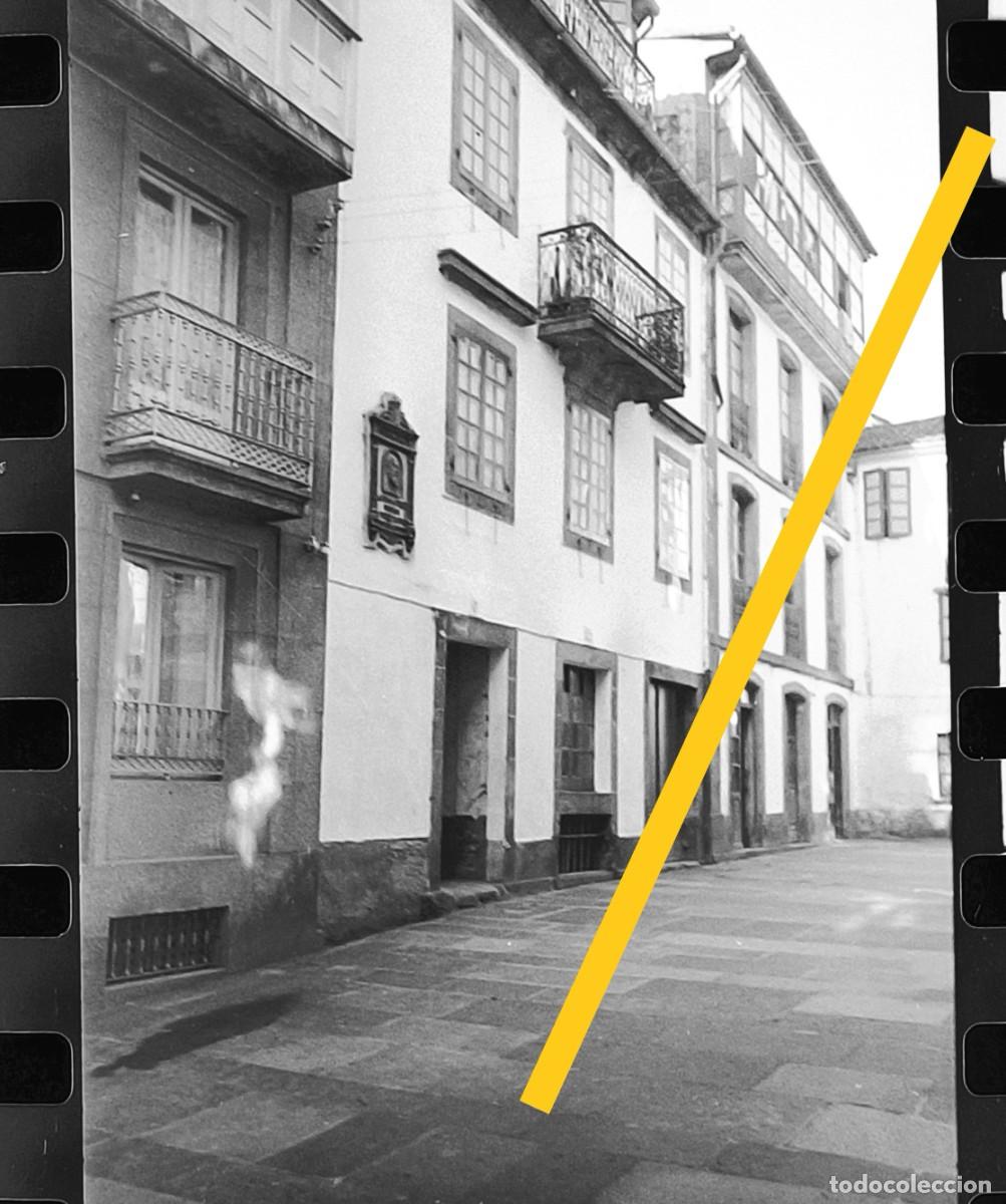 Fotograf&iacute;a antigua: Antiguo negativo o clich&eacute; de fotograf&iacute;a. Santiago de Compostela. A&ntilde;os 50..