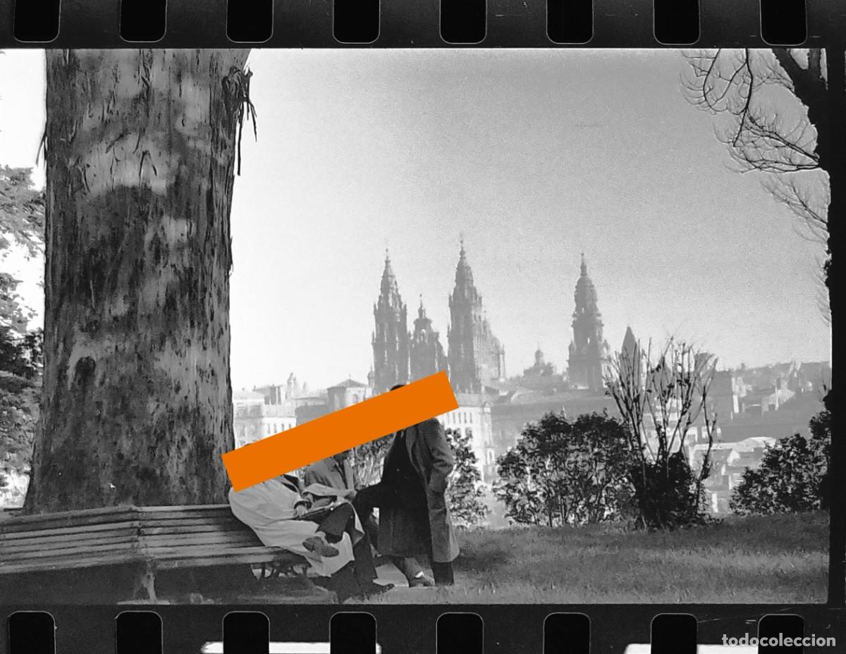 Photographie ancienne: Antiguo negativo o clich&eacute; de fotograf&iacute;a. Santiago de Compostela. A&ntilde;os 50.