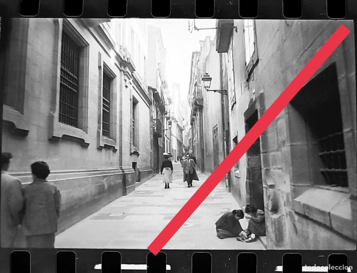 Photographie ancienne: Antiguo negativo o clich&eacute; de fotograf&iacute;a. Santiago de Compostela. A&ntilde;os 50.
