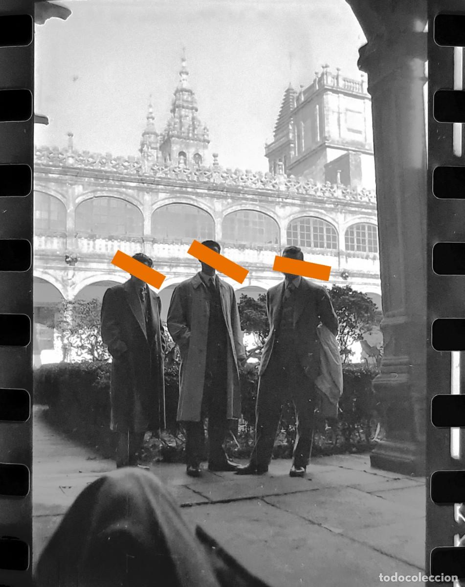 Photographie ancienne: Antiguo negativo o clich&eacute; de fotograf&iacute;a. Santiago de Compostela. A&ntilde;os 50.