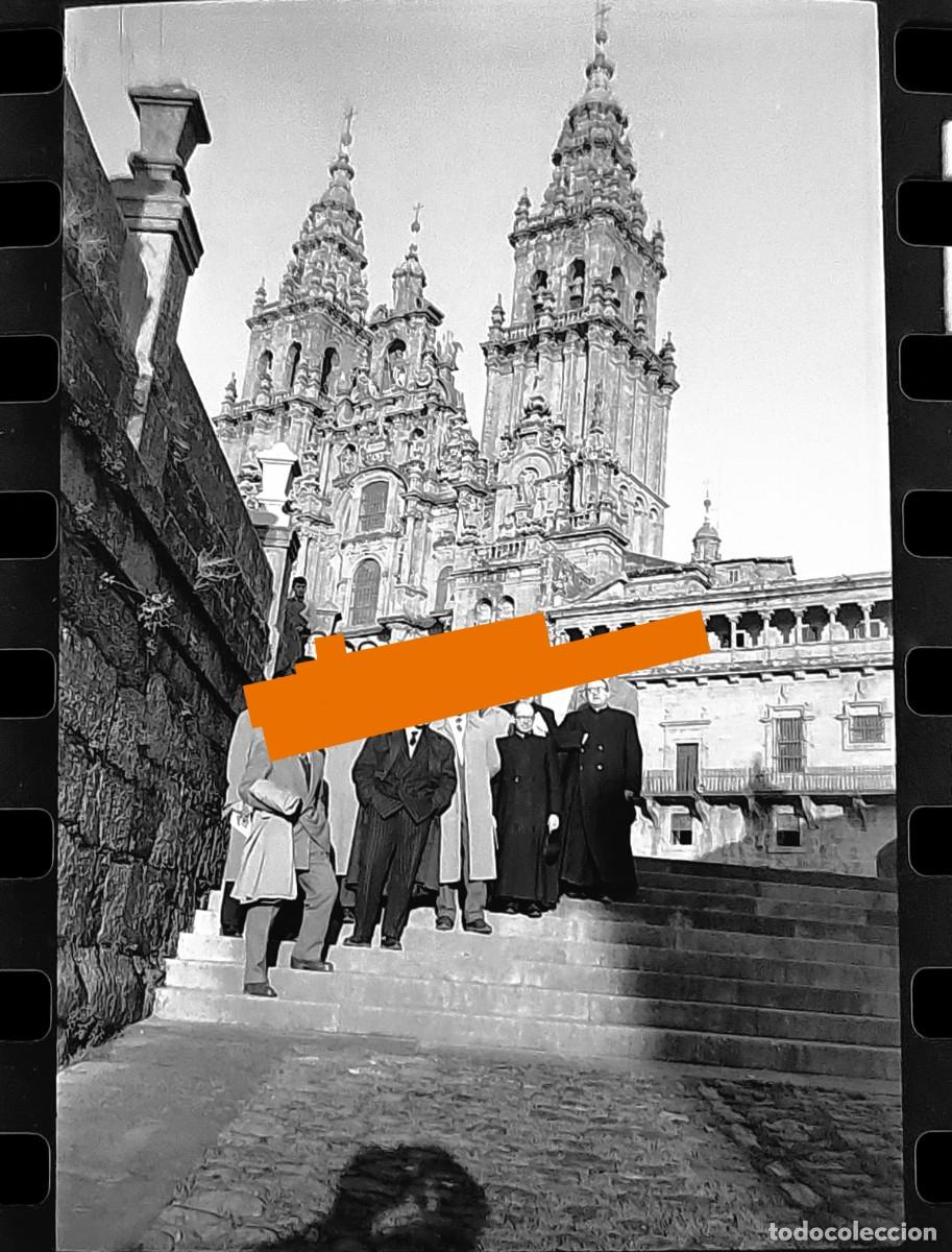 Photographie ancienne: Antiguo negativo o clich&eacute; de fotograf&iacute;a. Santiago de Compostela. A&ntilde;os 50.