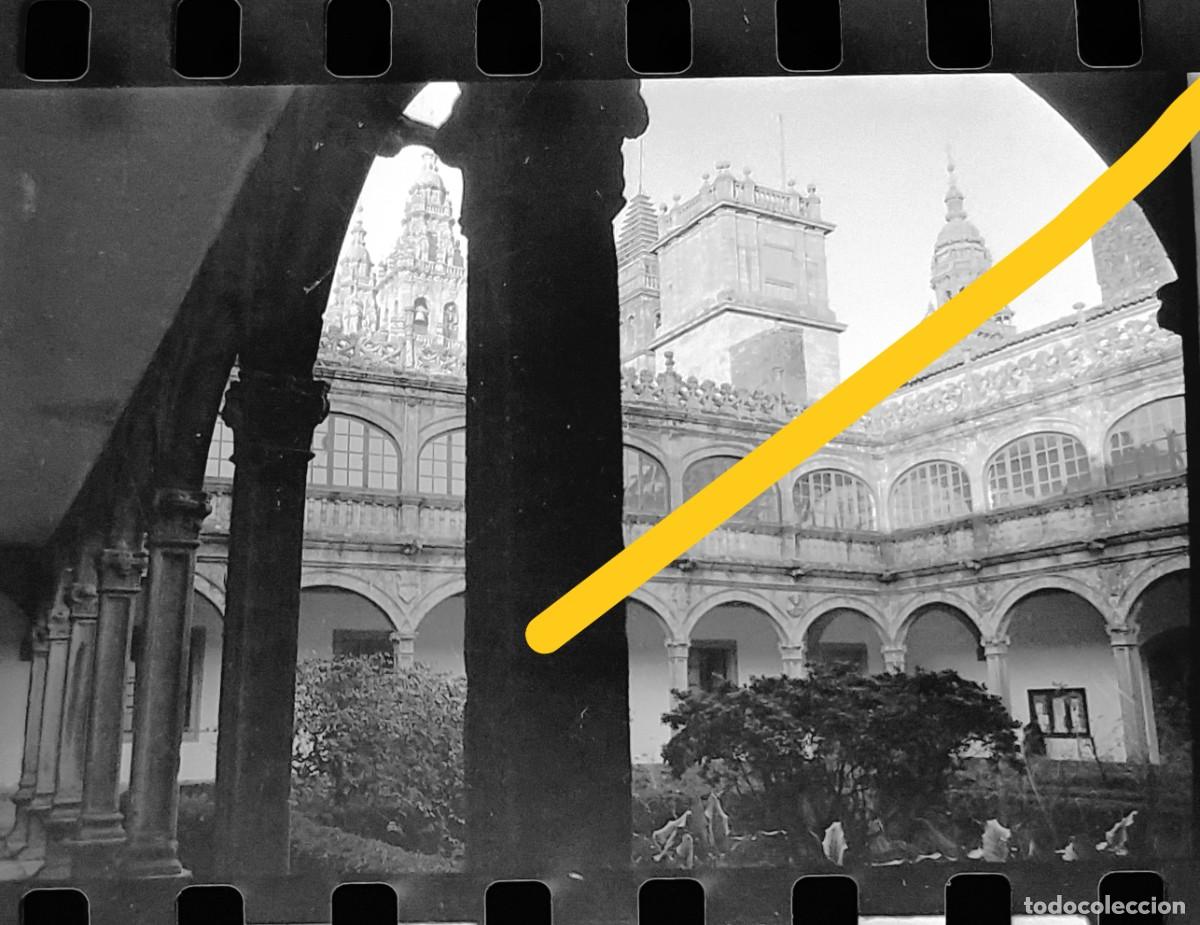 Fotograf&iacute;a antigua: Antiguo negativo o clich&eacute; de fotograf&iacute;a. Santiago de Compostela. A&ntilde;os 50.