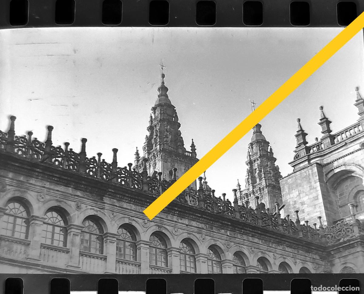 Photographie ancienne: Antiguo negativo o clich&eacute; de fotograf&iacute;a. Santiago de Compostela. A&ntilde;os 50.