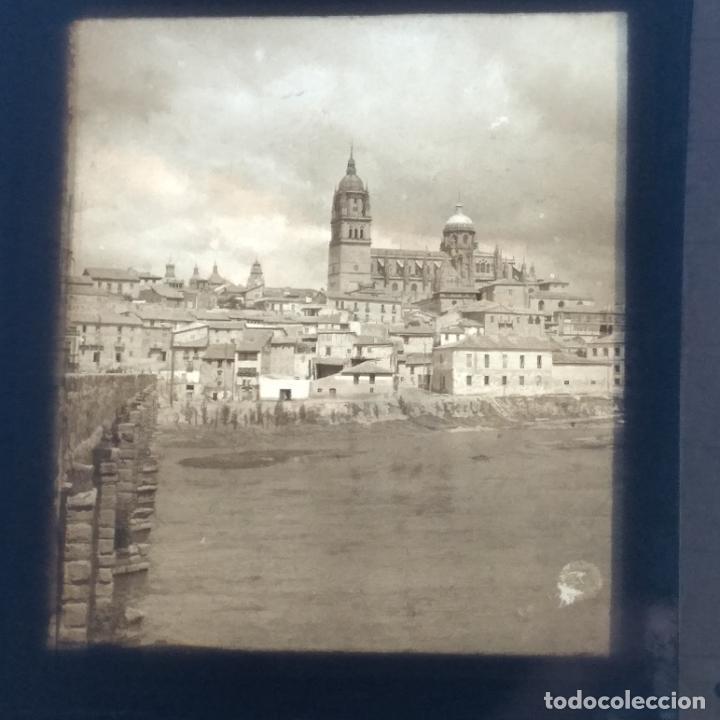 Alte Fotografie: SALAMANCA ANTIGUA PLACA DE LINTERNA MAGICA EN CRISTAL 9 X 10 CMTS