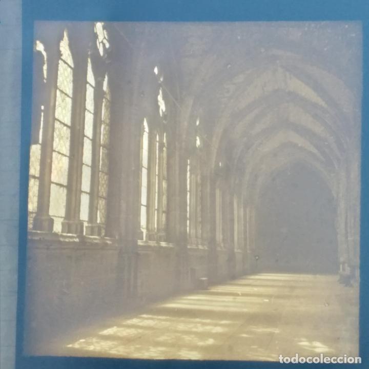 Photographie ancienne: SALAMANCA ANTIGUA PLACA DE LINTERNA MAGICA EN CRISTAL 9 X 10 CMTS