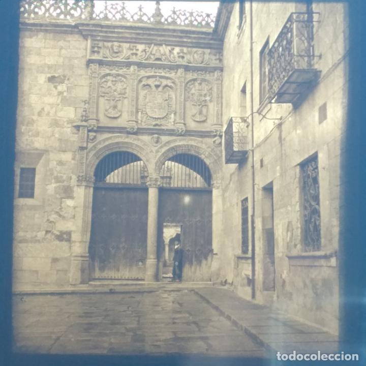 Fotograf&iacute;a antigua: SALAMANCA ANTIGUA PLACA DE LINTERNA MAGICA EN CRISTAL 9 X 10 CMTS
