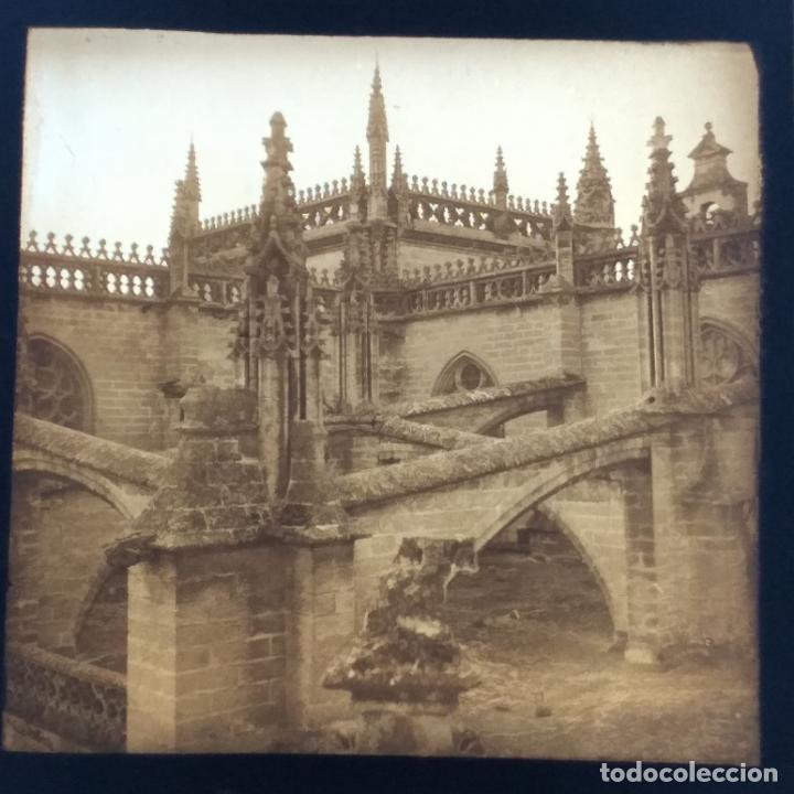 Fotografia antica: SEVILLA ANTIGUA PLACA DE LINTERNA MAGICA EN CRISTAL 9 X 10 CMTS