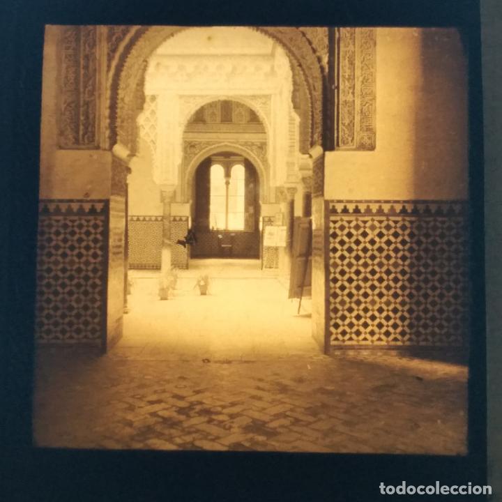 Alte Fotografie: SEVILLA ANTIGUA PLACA DE LINTERNA MAGICA EN CRISTAL 9 X 10 CMTS