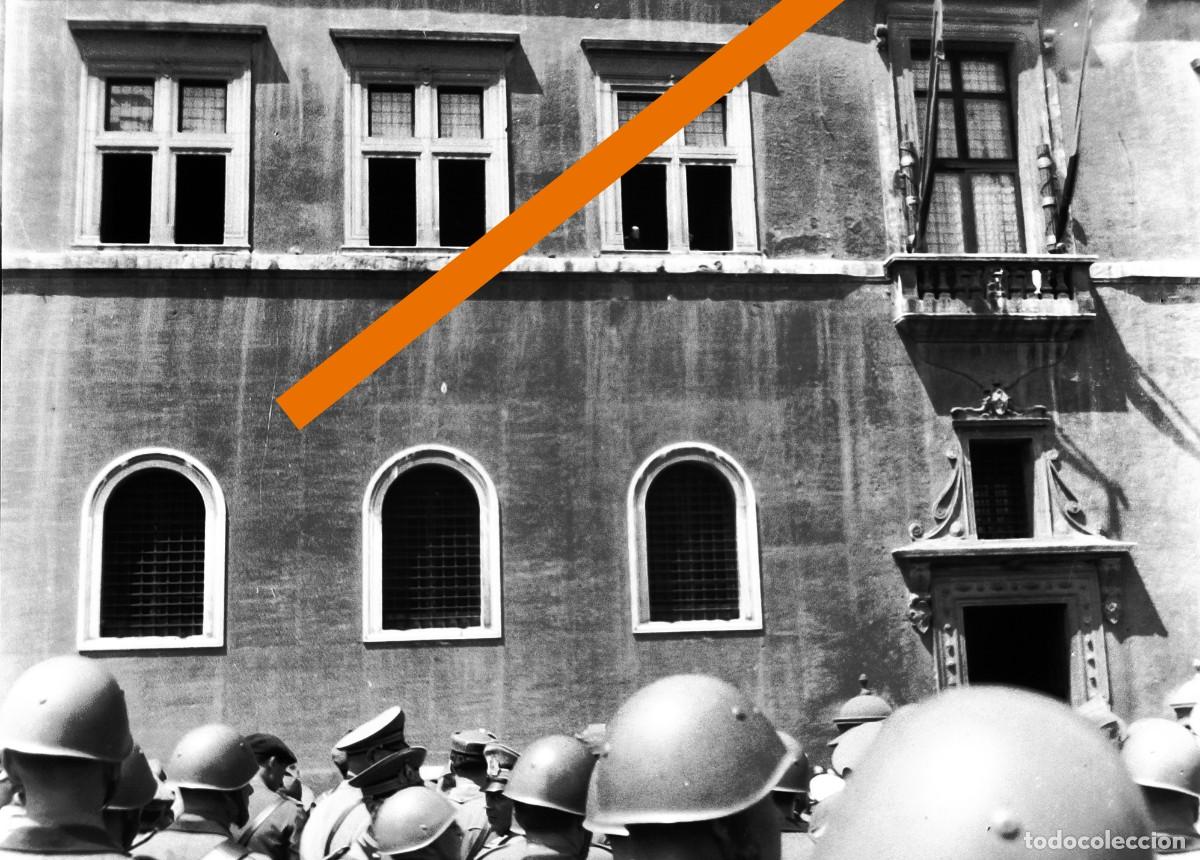 Photographie ancienne: Antiguo negativo o clich&eacute; de fotograf&iacute;a. Militares italianos. &Eacute;poca mussolini. Militar Italia.