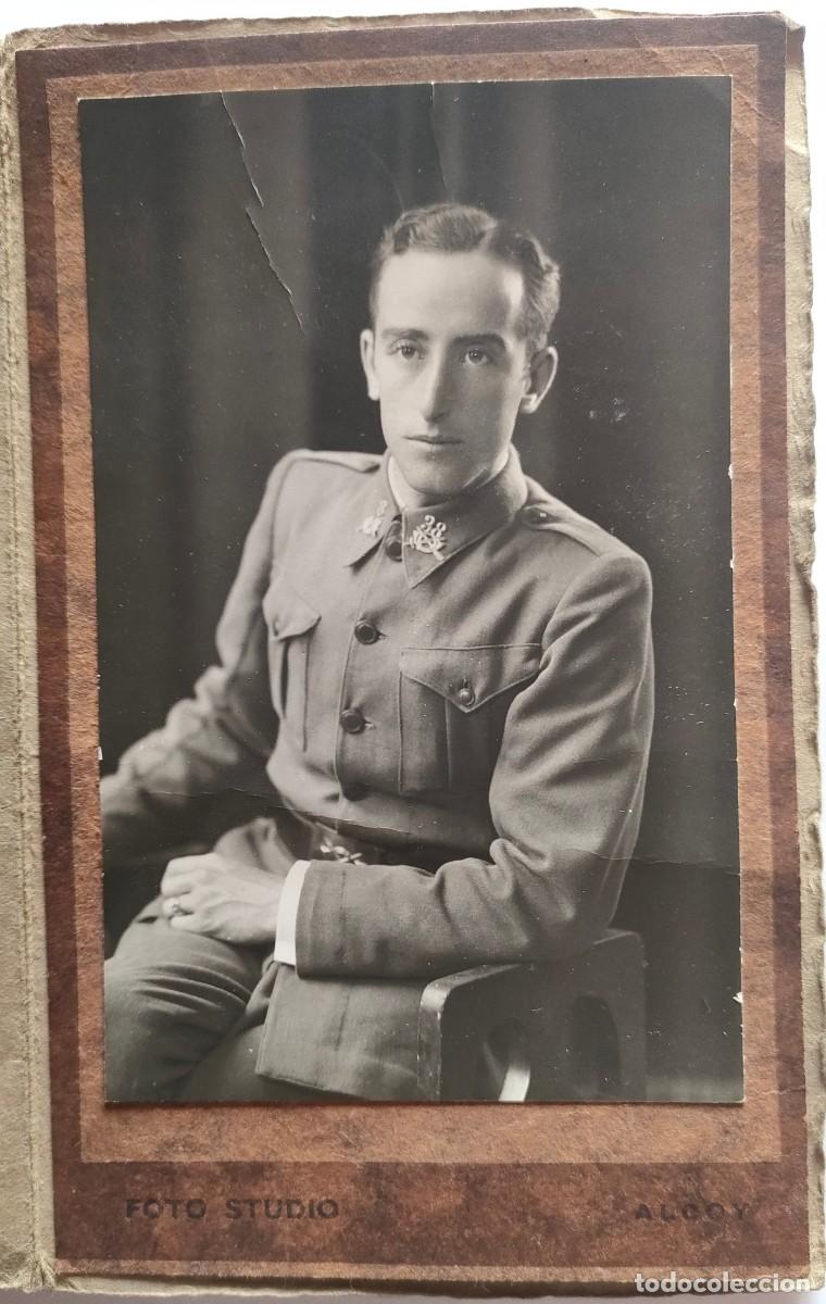 Alte Fotografie: ALCOY MILITARES FOTO STUDIO TAMA&Ntilde;OS 10.5 X 16.5 CM.