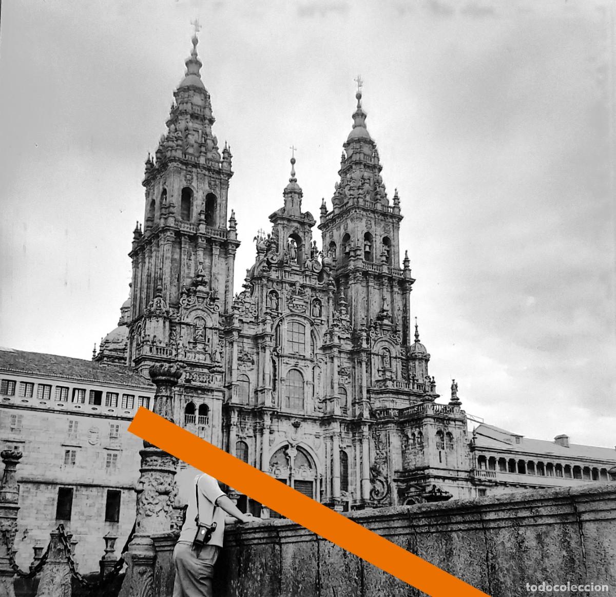Fotograf&iacute;a antigua: Antiguo negativo de fotograf&iacute;a. Santiago de Compostela. A&ntilde;os 50/60.