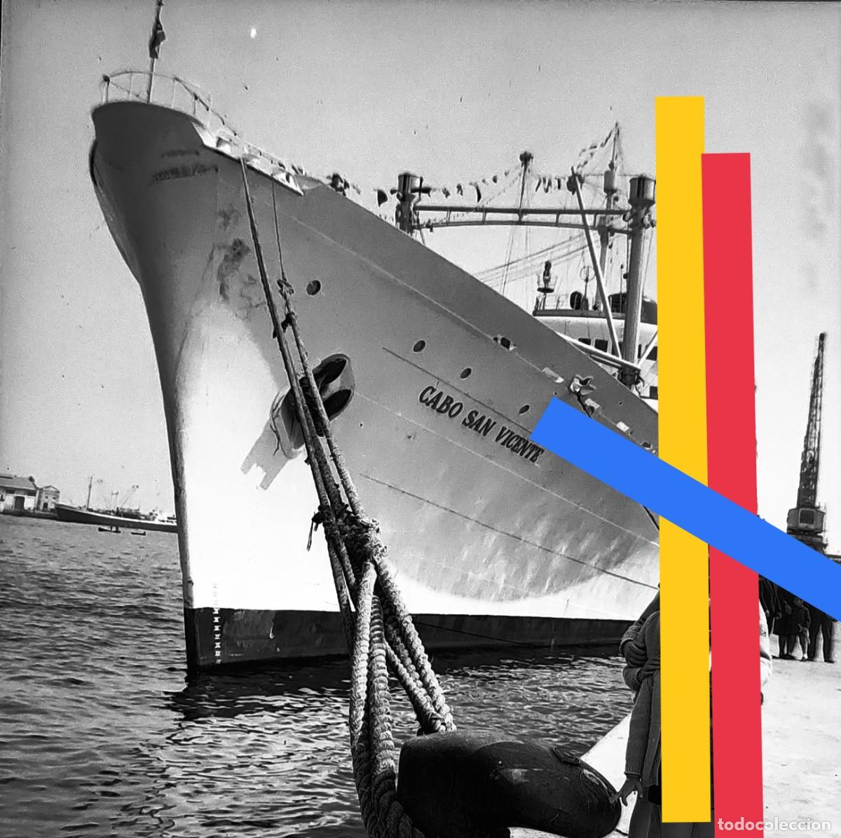 Antique Photography: Antiguo negativo de fotograf&iacute;a. Barco Cabo San Vicente. A&ntilde;os 60.