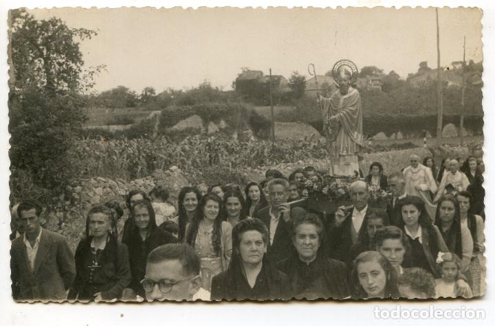 Photographie ancienne: Procesi&oacute;n en Llanes, Asturias, Ram&oacute;n Rozas, fot&oacute;grafo 14x8,7 cm
