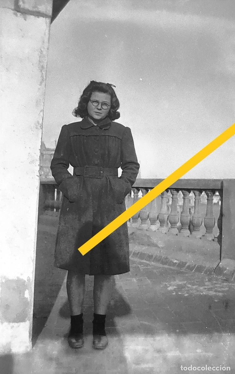 Fotografia antiga: Antiguo negativo de fotograf&iacute;a. Se&ntilde;orita. A&ntilde;os 30/40.