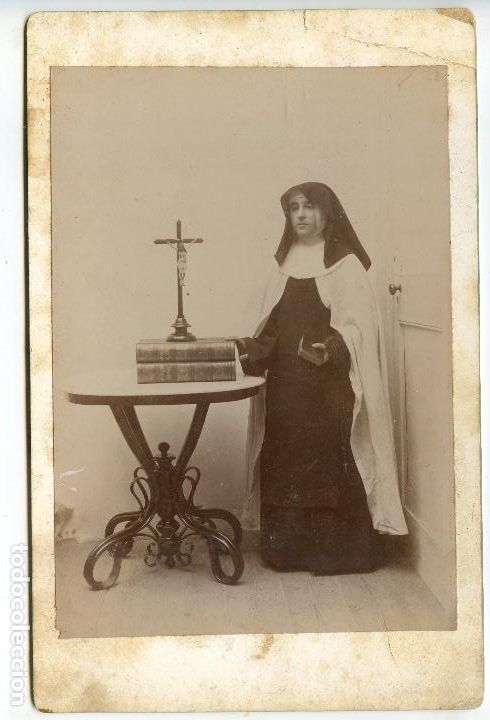 Fotograf&iacute;a antigua: Retrato de religiosa, monja, sin indicaci&oacute;n de fot&oacute;grafo ni lugar, circa 1900