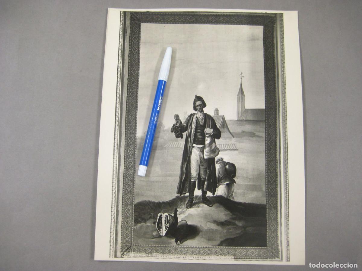 Fotograf&iacute;a antigua: Fotograf&iacute;a del cuadro de Bayeu El T&iacute;o Rico. El choricero de Candelario. Monasterio del Escorial.