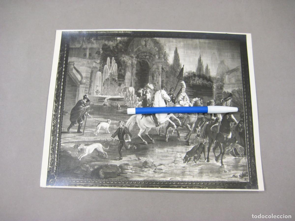 Fotograf&iacute;a antigua: Fotograf&iacute;a del cuadro de Wouvermans. Cacer&iacute;a con alc&oacute;n. Monasterio del Escorial. Foto Moreno.