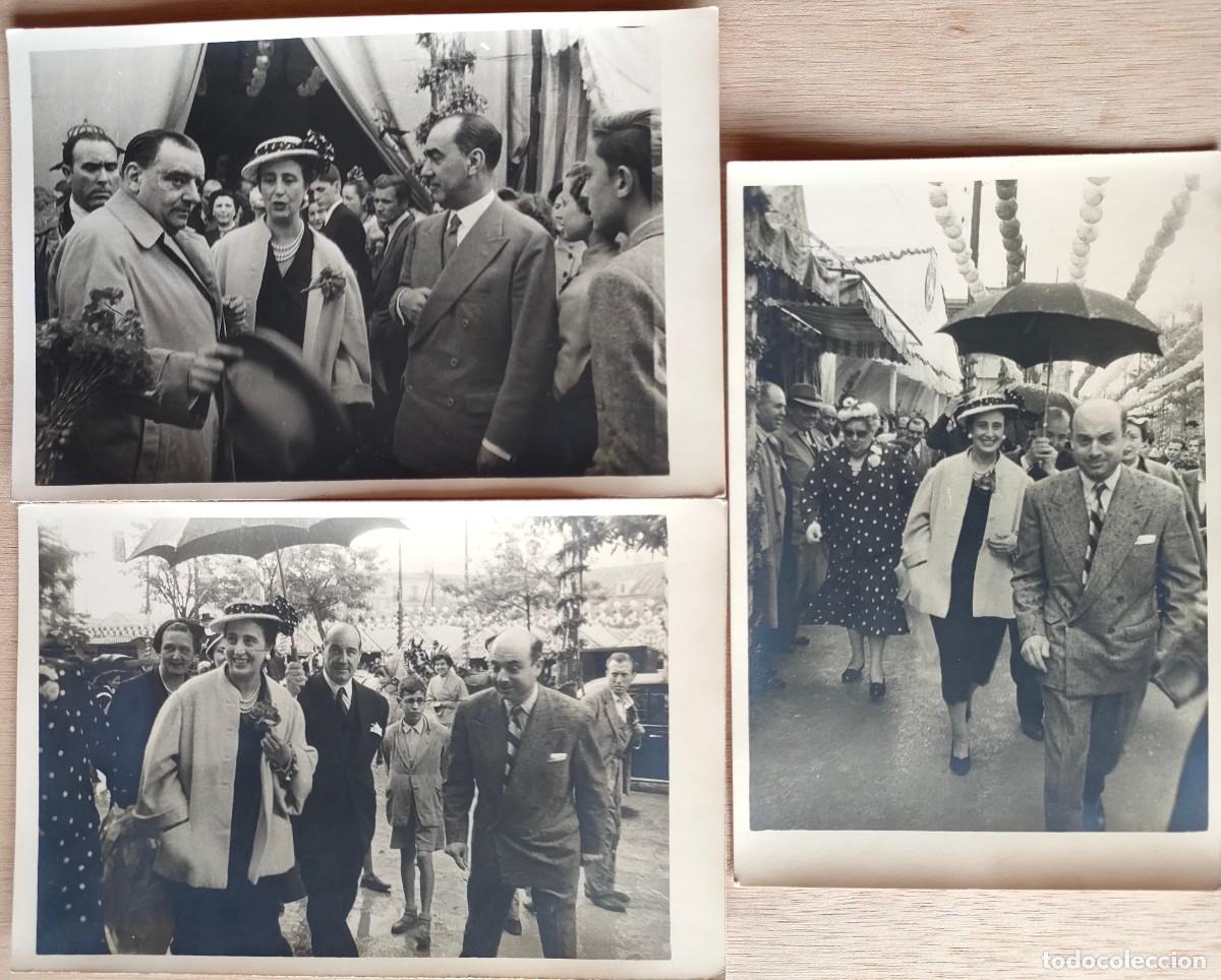 Antique Photography: CARMEN POLO DE FRANCO EN LA FERIA LOTE 3 FOTOS TAMA&Ntilde;O 12 X 17 CM.