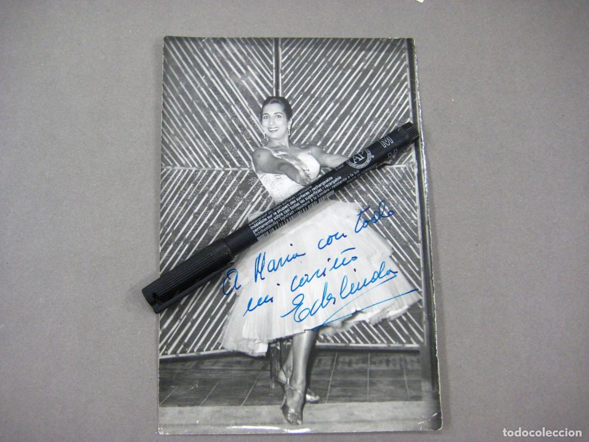 Fotografia antiga: Fotograf&iacute;a con dedicatoria de la bailarina Edelinda, o similar.