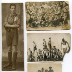 Fotografía antigua: BOY SCOUTS, LOTE DE CUATRO FOTOS AÑOS 30