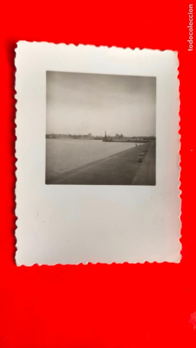 Fotografia antiga: antigua fotografia cadiz capital original - vista del muelle y ciudad