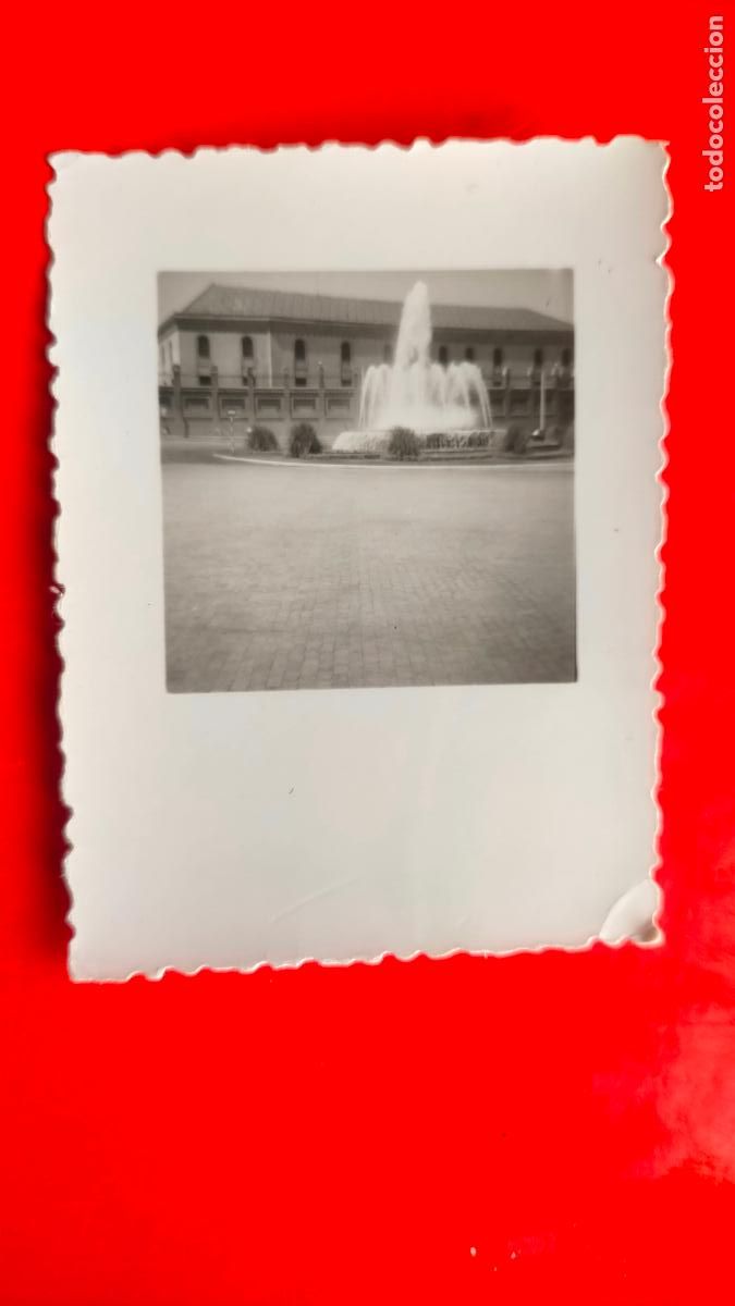 Fotografia antiga: antigua fotografia cadiz capital original - vista fuente plaza de sevilla tabacaleras palacio