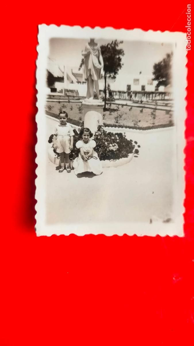 Fotografia antiga: antigua fotografia cadiz capital original - plaza y monumento de la ciudad