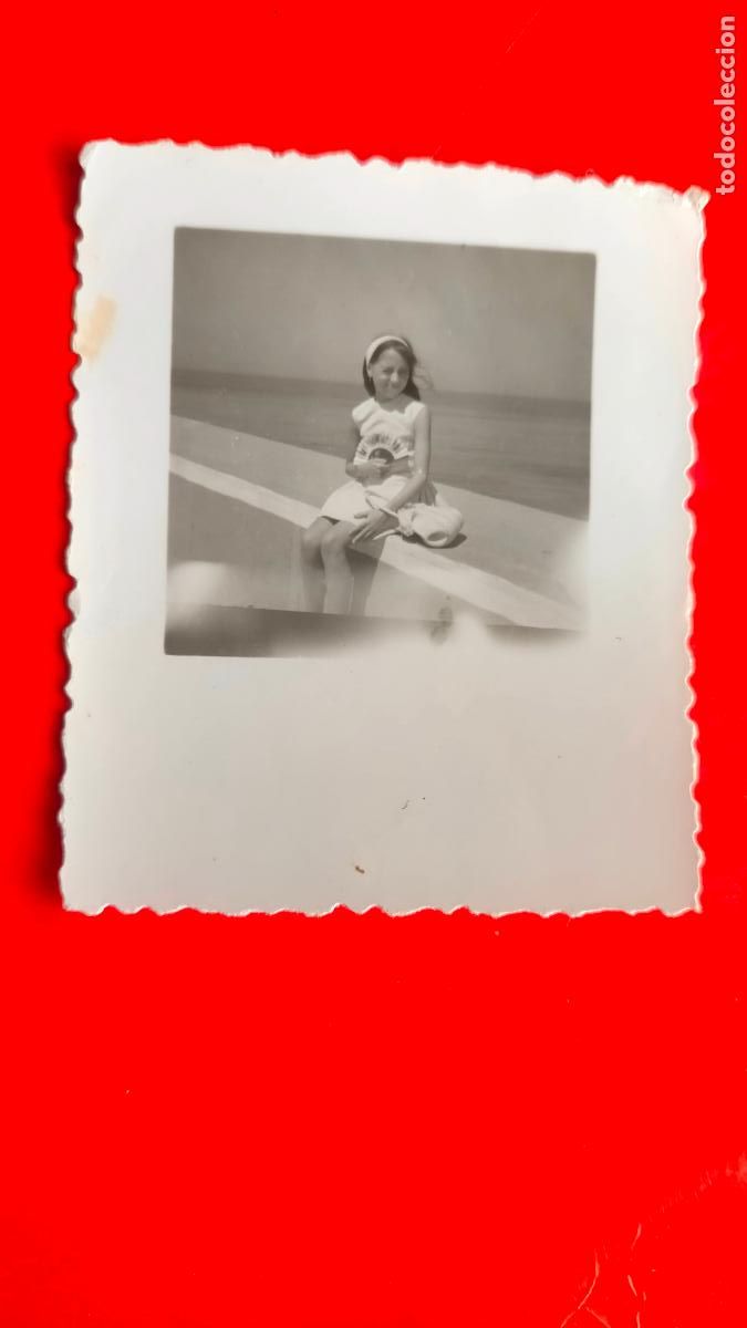Fotografia antiga: antigua fotografia cadiz capital original - ni&ntilde;a en campo del sur punta san felipe o alameda