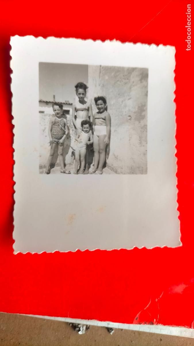 Fotografia antiga: antigua fotografia cadiz capital original - ni&ntilde;os posando en azotea