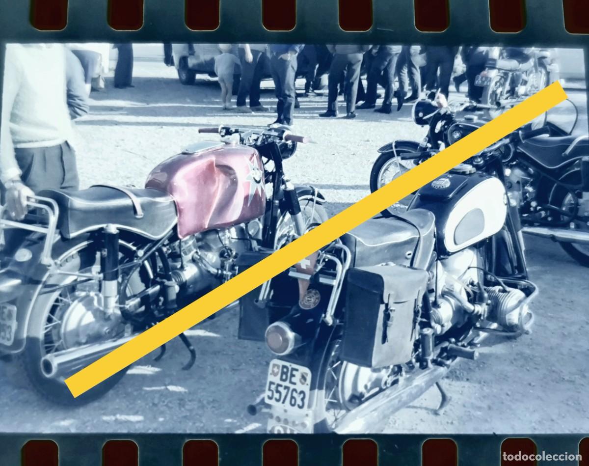 Antique Photography: Antiguo negativo de fotograf&iacute;a. Motocicleta BMW. A&ntilde;os 60/70.