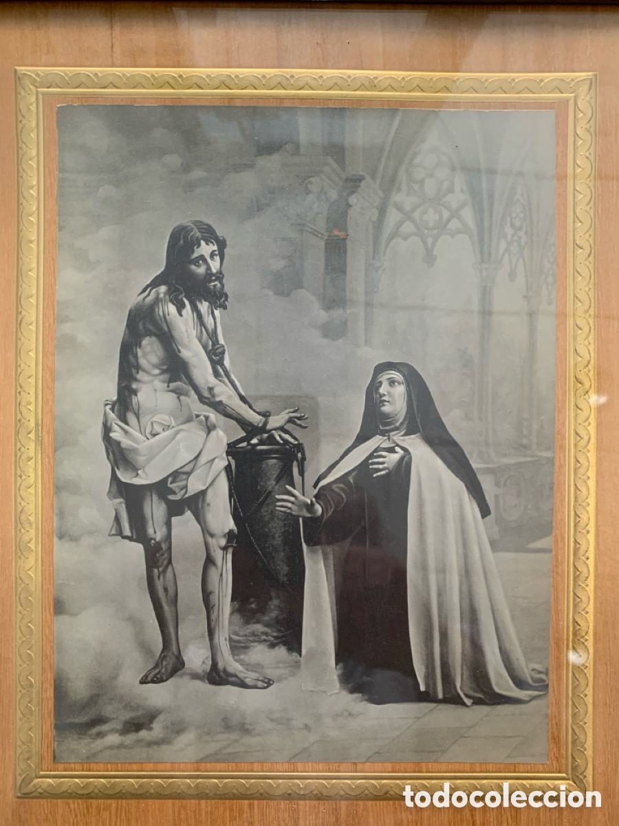 Fotograf&iacute;a antigua: FOTO. APARICI&Oacute;N A STA. TERESA DE JESUS DE CRISTO ATADO A LA COLUMNA. J. TORRON, FOTOG. &Aacute;VILA.