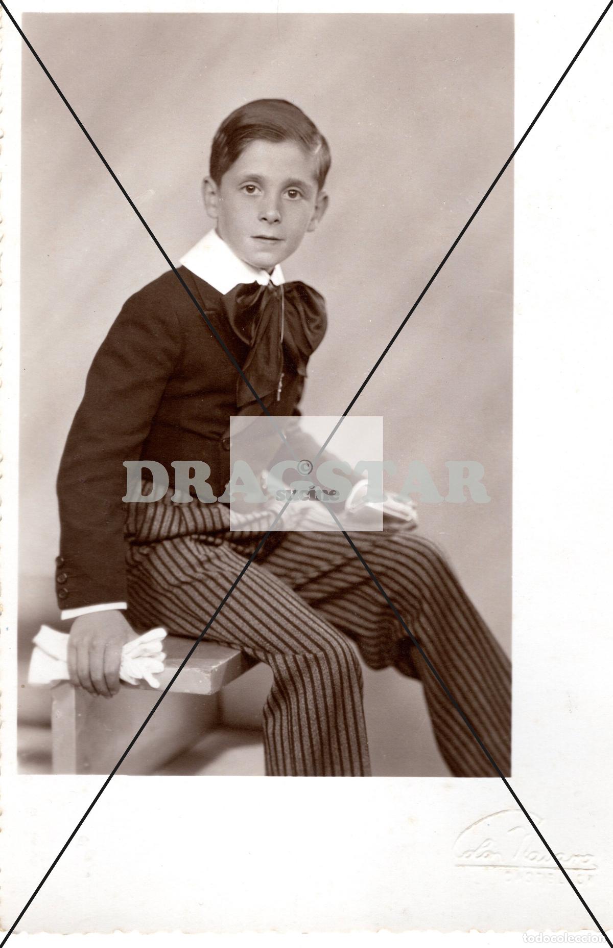Antique Photography: FOTOGRAFIA ORIGINAL GENTE DE CASTELLON EN EL RECUERDO, JOVEN DE COMUNION C53