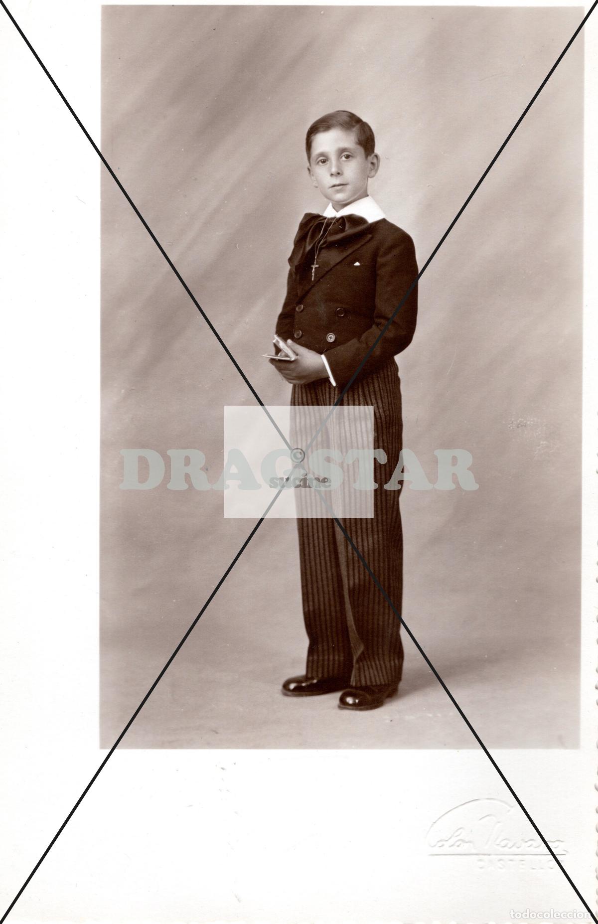 Antique Photography: FOTOGRAFIA ORIGINAL GENTE DE CASTELLON EN EL RECUERDO, JOVEN DE COMUNION C53