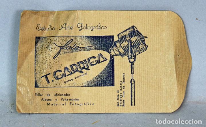 Fotograf&iacute;a antigua: Sobre papel estudio fotogr&aacute;fico T Garriga Santa Cruz de Tenerife