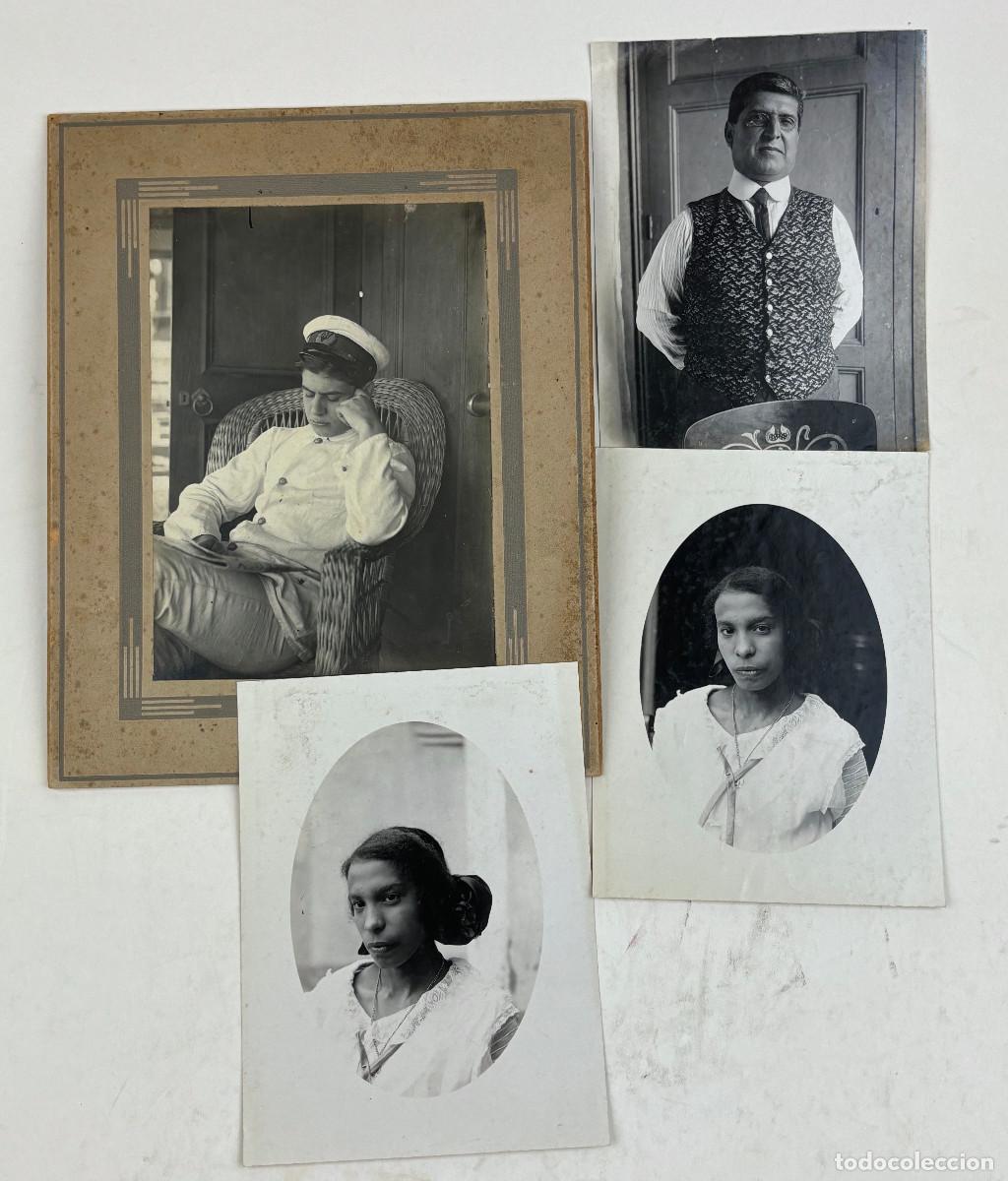 Fotograf&iacute;a antigua: Tripulantes del vapor Conde de Wifredo. A&ntilde;o 1915. 4 fotograf&iacute;as 13x18cm y 20x24cm.