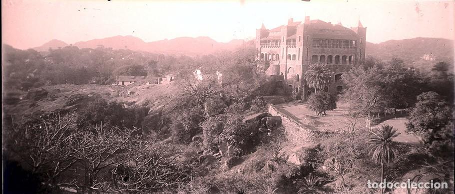 Fotografia antica: INDIA MONTE ABU NEGATIVO DE CRISTAL PANORAMICO TAMA&Ntilde;O 6 X 13 cm.