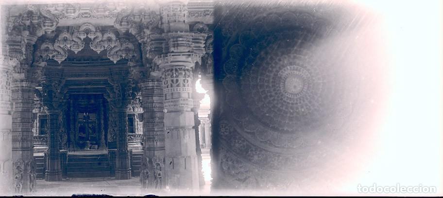 Fotografia antica: INDIA MONTE ABU NEGATIVO DE CRISTAL PANORAMICO TAMA&Ntilde;O 6 X 13 cm.