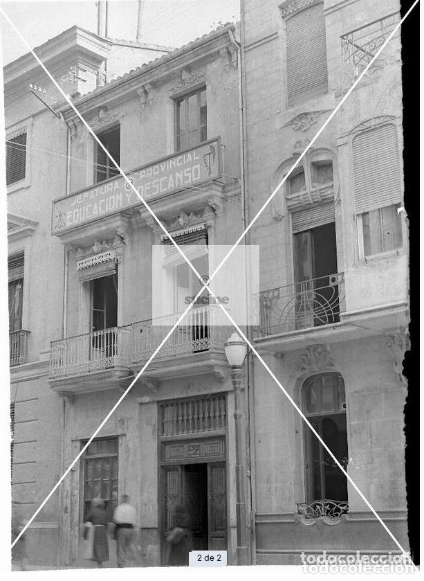 Antique Photography: PLACA ORIGINAL CRISTAL TAMA&Ntilde;O 9X11 SEDE JEFATURA PROVINCIAL EDUCACION Y DESCANSO, GASSET CASTELLON