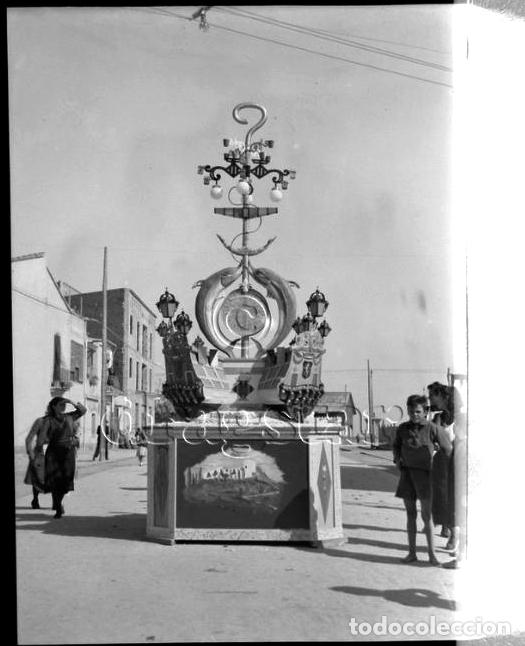 Antique Photography: PLACA ORIGINAL CRISTAL TAMA&Ntilde;O 7X10 UNA DE LAS PRIMERAS GAYATAS AVDA PUERTO GRAO CASTELLON A&Ntilde;OS 40